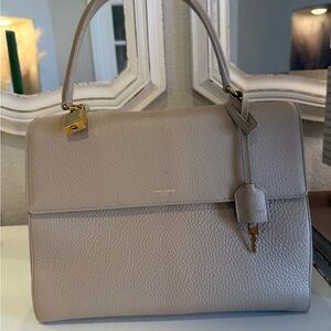 Yves Saint Laurent Taupe Leather Shoulder Bag